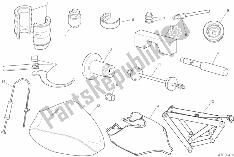 Todas las partes para Herramientas De Servicio De Taller (marco) de Ducati Streetfighter V4 1103 2020